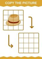 Copy the picture with Fedora Hat. Worksheet for kids vector