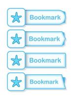 Set of colored bookmarks with Starfish vector