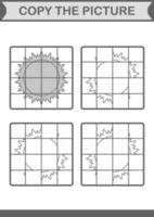 copiar la imagen con el sol. hoja de trabajo para niños vector