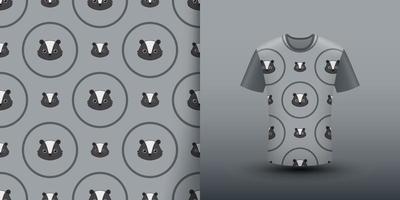 Skunk seamless pattern with shirt vector