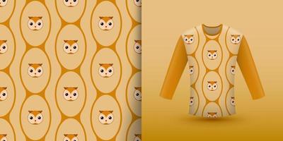 Owl seamless pattern with shirt vector