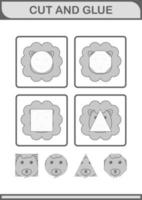 Cut and glue Lion face. Worksheet for kids vector