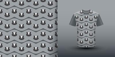 Skunk seamless pattern with shirt vector