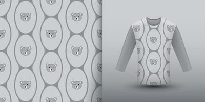 Koala seamless pattern with shirt vector