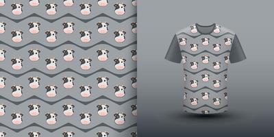 Cow seamless pattern with shirt vector