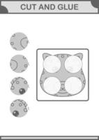 Cut and glue Leopard face. Worksheet for kids vector