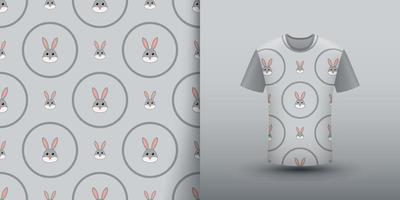 Rabbit seamless pattern with shirt vector