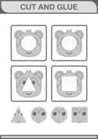 Cut and glue Monkey face. Worksheet for kids vector