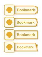 Set of colored bookmarks with Seashell vector