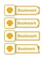 Set of colored bookmarks with Seashell vector