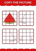 Copy the picture with Watermelon. Worksheet for kids vector