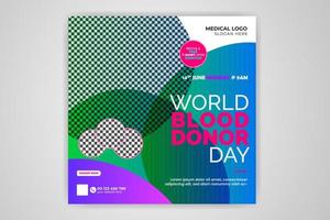 World Blood Donor Day Medical Health Care Social Media Post Web Banner Template Design Free Download vector