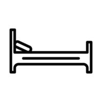 paciente cama icono ilustración vector diseño línea estilo icono.