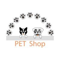 Cat and dog head, kitten and puppy face, pow, outline and cut out doodle. Hand drawn pet head and paw for pet shop or pet carrying shelter, vet design. Vector illustration isolated on white