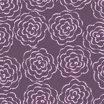 Rose pattern. Flowers repeat background. Abstract peony seamless pattern. Repeat endless texture, tiles. Vector illustration