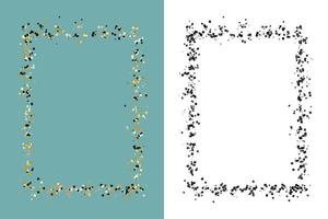 Grunge frame for inscription. Textured design in . Stencil painted frame. Vector illustration isolated on white and yellow background