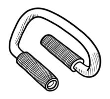 VECTOR ILLUSTRATION OF A PUSH-UP STOP ISOLATED ON A WHITE BACKGROUND. DOODLE DRAWING BY HAND
