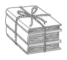 VECTOR STACK OF BOOKS ISOLATED ON A WHITE BACKGROUND. DOODLE DRAWING BY HAND