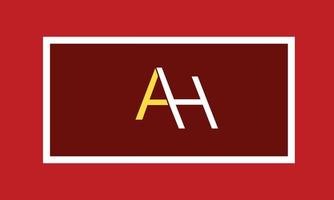 Alphabet letters Initials Monogram logo AH, HA, A and H vector