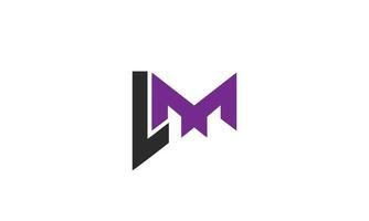 alfabeto letras iniciales monograma logo lm, ml, l y m vector
