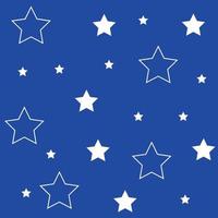 Simple classic Christmas seamless pattern with stars for background, wrapping paper, fabric, surface design. Blue background vector