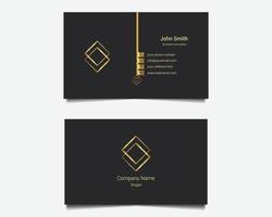 diseño de tarjeta de visita con combinación de negro y dorado vector