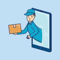 Concept of online delivery delivery concept with online shopping orders vector