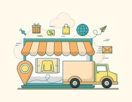 The concept of online shopping delivery