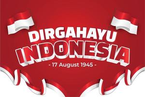 dirgahayu indonesia día de la independencia efecto de texto editable vector