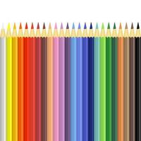 lápices de colores con 24 opciones de color vector