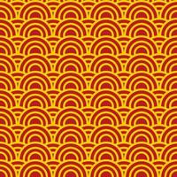 Chinese traditional pattern with gold and red color vector