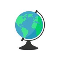 School globe icon. Classroom earth model.Geography learning tool isolated object on white background vector