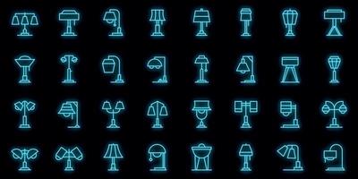 Torchere icons set vector neon