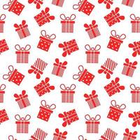 Seamless pattern with red Gift boxes. Vector illustration