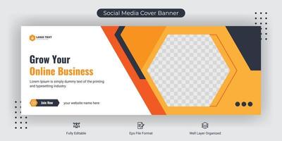 plantilla de publicación de banner de portada de redes sociales de negocios corporativos creativos vector