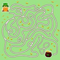 Leprechaun Labyrinth. Pot of gold vector