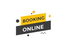 Booking online button. Online Booking vector