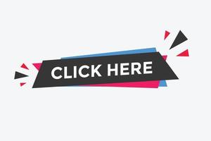 Click here text button. Web button template Click here vector