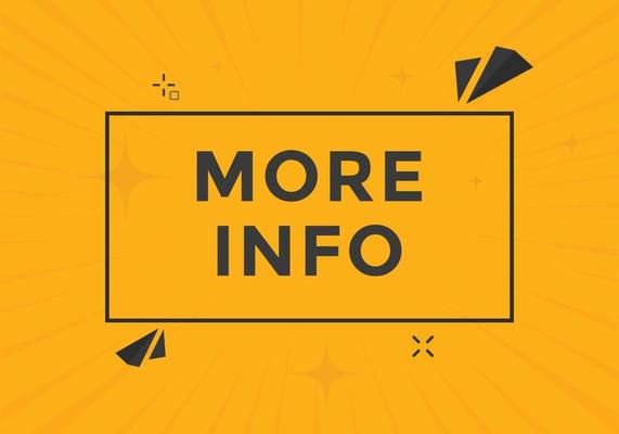 More info button. More info text web banner template. Sign icon banner