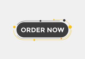 Order Now text button. Web button banner template Order Now vector