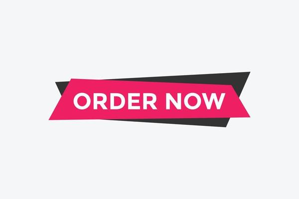 Order Now button. Order Now text web banner template. Sign icon banner
