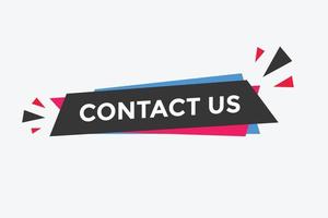 Contact us text button. Web button template Contact us vector