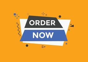 Order Now text button. Web button banner template Order Now vector