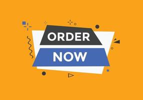 Order Now text button. Web button banner template Order Now vector