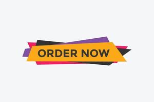 Order Now button. Order Now text web banner template. Sign icon banner vector