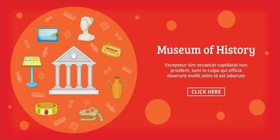 Museum banner horizontal, cartoon style vector