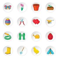 Spring icons set vector