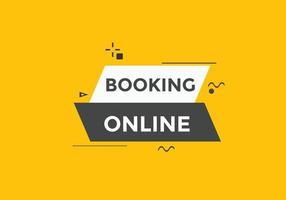 Booking online button. Online Booking vector