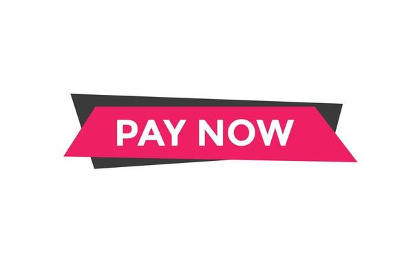 Pay Now text button. Web button banner template Pay Now