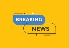 Breaking news button. Web button template vector